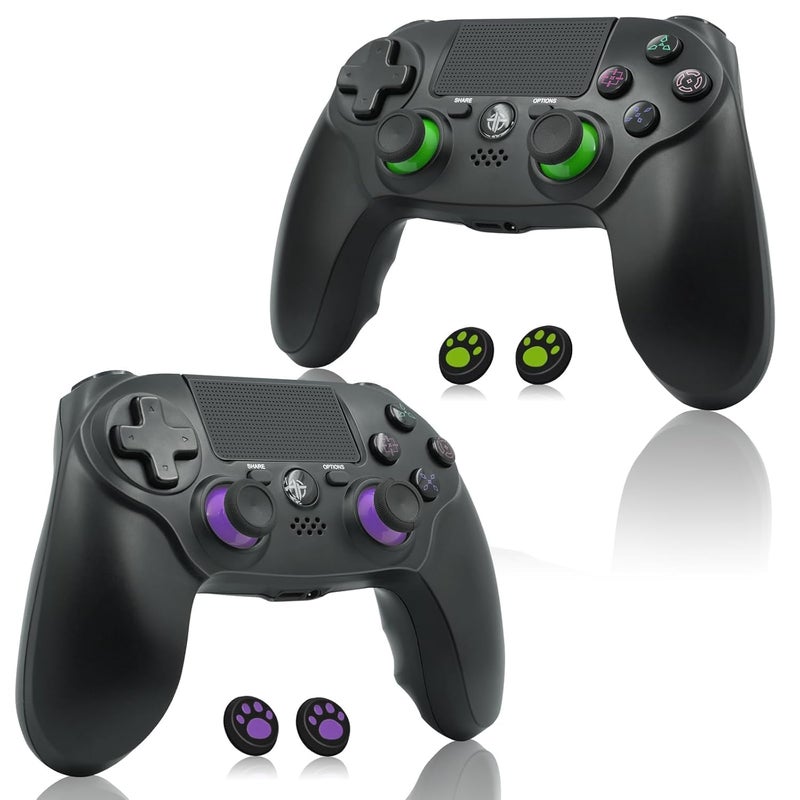 CNH 2 Pack Wireless Controller for PS4，Compatible with PS4/Slim/Pro/PC，Double Shock 6-Axis Motion Sensor，Built-in Speaker & Headphone Jack - Image 1